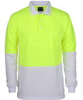 Jb's Wear Work Wear Lime/White / XS JB'S Hi-Vis Long Sleeve Traditional Polo 6HVPL