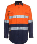 Jb's Wear Work Wear Orange/Navy / 3XS JB'S Hi-Vis Long Sleeve Work Shirt 6DNWL