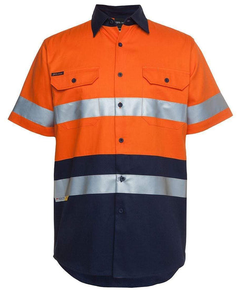 Jb's Wear Work Wear Orange/Navy / XS JB'S Hi-Vis Short Sleeve Shirt 6HSS