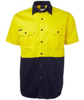 Jb's Wear Work Wear Yellow/Navy / S JB'S Hi-Vis Short Sleeve Shirt 6HWS