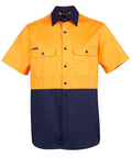 Jb's Wear Work Wear Orange/Navy / S JB'S Hi-Vis Short Sleeve Shirt 6HWSS