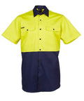 Jb's Wear Work Wear Yellow/Navy / S JB'S Hi-Vis Short Sleeve Shirt 6HWSS