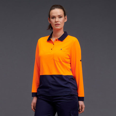 KingGee Women's HyperFreeze Spliced Long Sleeve Work Polo Shirt K44730