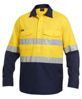 KingGee Work Wear Yellow/Navy / 2XS KingGee Workcool 2 Reflective Spliced Closed Front Shirt L/S  K54886