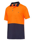 KingGee Work Wear Orange/Navy / S KingGee Workcool Hyperfreeze Spliced Polo S/S K54205