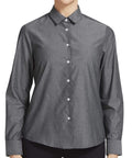 NNT Corporate Wear Black/White / 6 NNT Chambray Long Sleeve Shirt CATU69