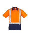 Syzmik Work Wear Orange/Navy / S Syzmik Men’s Hi Vis Spliced Polo - Short Sleeve Shoulder Taped ZH233