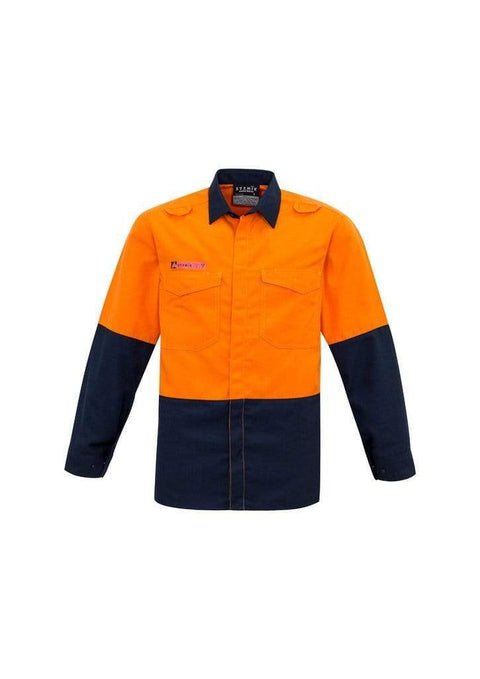 Syzmik Work Wear Orange/Navy / XXS SYZMIK Men’s Hi Vis Spliced Shirt ZW138