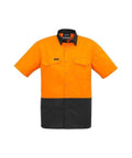 Syzmik Work Wear Orange/Charcoal / XXS SYZMIK Men’s Rugged Cooling Hi-Vis Spliced S/S Shirt ZW815