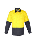 Syzmik Work Wear Yellow/Charcoal / 5XL SYZMIK Men’s Rugged Cooling Hi-Vis Spliced Shirt ZW128