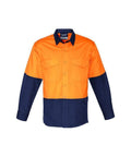 Syzmik Work Wear Orange/Navy / 5XL SYZMIK Men’s Rugged Cooling Hi-Vis Spliced Shirt ZW128