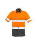 Syzmik Work Wear Orange/Charcoal / XXS SYZMIK Men’s Rugged Cooling Taped Hi-Vis Spliced S/S Shirt ZW835