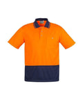 SYZMIK Unisex Hi Vis Basic Spliced Polo - Short Sleeve ZH231 Work Wear Syzmik Orange/Navy XXS 