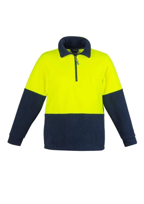 Syzmik Work Wear Yellow/Navy / XXS SYZMIK Unisex Hi-Vis Half Zip Fleece Jumper ZT460