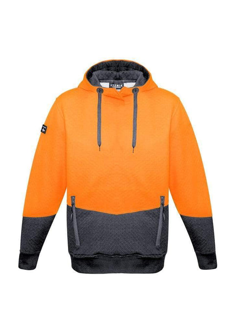 Syzmik Work Wear Orange/Charcoal / XXS SYZMIK Unisex Hi-Vis Textured Jacquard Hoodie ZT477