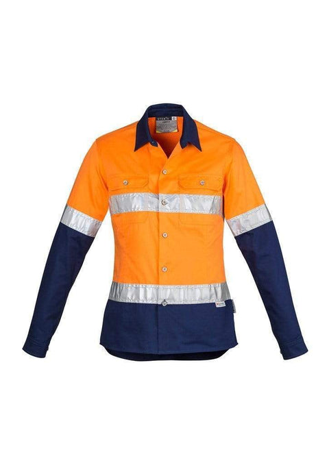 Syzmik Work Wear Orange/Navy / 8 SYZMIK Women’s Hi-Vis Spliced Hoop Taped Industrial Shirt ZWL123