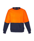 Syzmik Work Wear XXS / Orange/Navy Syzmik Workwear Unisex Hi Vis Crew Sweatshirt ZT475