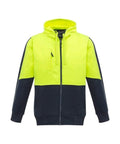 Syzmik Work Wear XXS / Yellow/Navy Syzmik Workwear Unisex Hi Vis Full Zip Hoodie ZT485