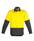 Syzmik Work Wear Yellow/Charcoal / S Syzmik Men’s Hi-Vis Spliced Industrial Shirt ZW122