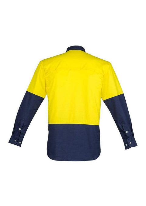 Syzmik Work Wear Yellow/Navy / S Syzmik Men’s Hi-Vis Spliced Industrial Shirt ZW122