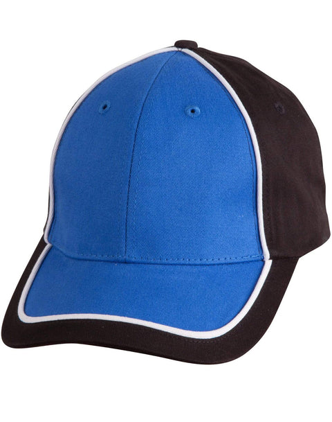 Winning Spirit Active Wear Black/White/Royal / One size ARENA TWO TONE CAP CH78