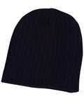 Winning Spirit Active Wear Navy / One size Cable Knit Beanie CH62