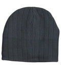 Winning Spirit Active Wear Charcoal / One size Cable Knit Beanie With Fleece Head BandCH64