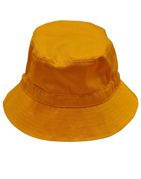 Winning Spirit Active Wear Gold / S Bucket Hat With Toggle H1034