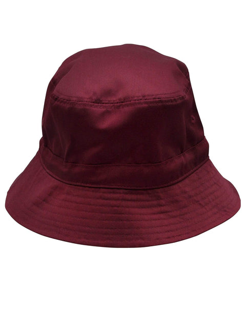 Winning Spirit Active Wear Maroon / S Bucket Hat With Toggle H1034