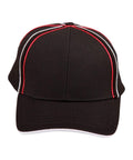 Winning Spirit Active Wear Black/White/Red / One size Tri-colour Pique Mesh Cap Ch76