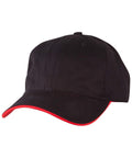 Winning Spirit Active Wear Black/Red / One size Underpeak Contrast Colour Cap CH51