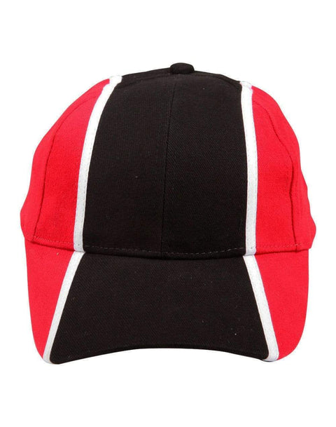 Winning Spirit Active Wear Black/White/Red, / One size Winning Spirit Tri-colour cap CH83