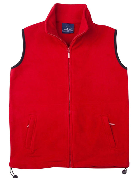 Winning Spirit Casual Wear Cherry-Red/Black / 2XS Freedom Polar Fleece Vest- Unisex Pf02