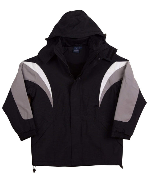 Winning Spirit Casual Wear Black/White/Grey / XS Winning Spirit Bathurst Tri-colour Jacket With Hood Unisex Jk28