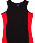 Winning Spirit Casual Wear Black/Red / 10 WINNING SPIRIT TEAMMATE SINGLET Ladies  TS17