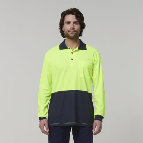 Hard Yakka Men's Long Sleeve  Polo Shirt Y19617